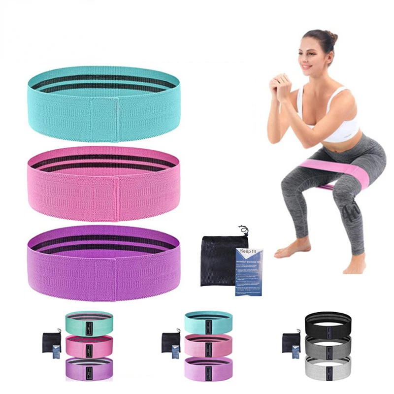 3Pcs/set Fitness Resistance Bands Gym Elastic Rope Rubber Loop Band Yoga Pilates Exercise Weight Strength Sport Workout Tool