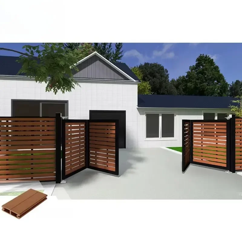 Customized Security Gate Auto Electric Folding Wood Gate/trellis Fence & Gates