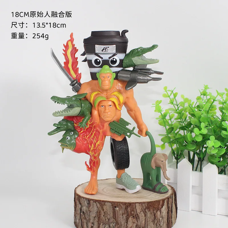 Nova fusão primitiva monstro polvo tubarão brainrot anime figura de ação tung sahur tralalero tralala bombardino crocodilol