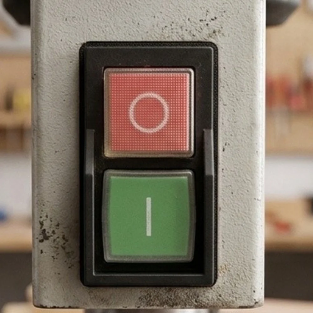 Electromagnetic Power Switch with Red Green Safety Buttons Compliant with Industrial Standards for Machine Control