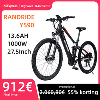 RANDRIDE YS90 Electric bike 1000W 48V 13.6Ah E bike Full Suspension MTB bike hydraulic brake 27 gears Electric Bicycle EU Stock