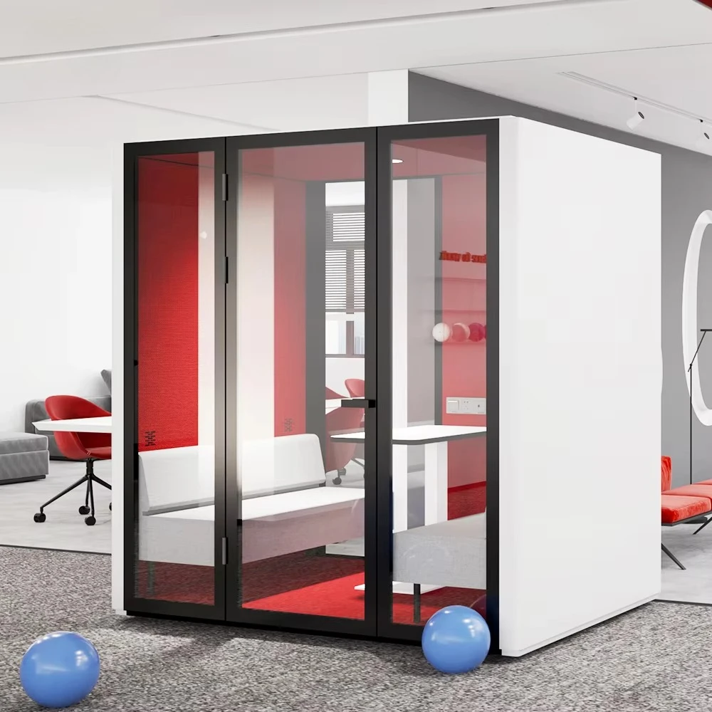 Mobile soundproof room 6-Person Silent Pod Private Soundproof Conference Room for Productive Teamwork Space