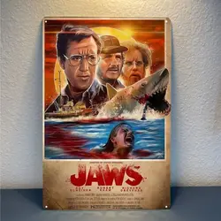 Jaws Retro Horror Movie Metal Poster Tin Sign - 20x30cm Plate