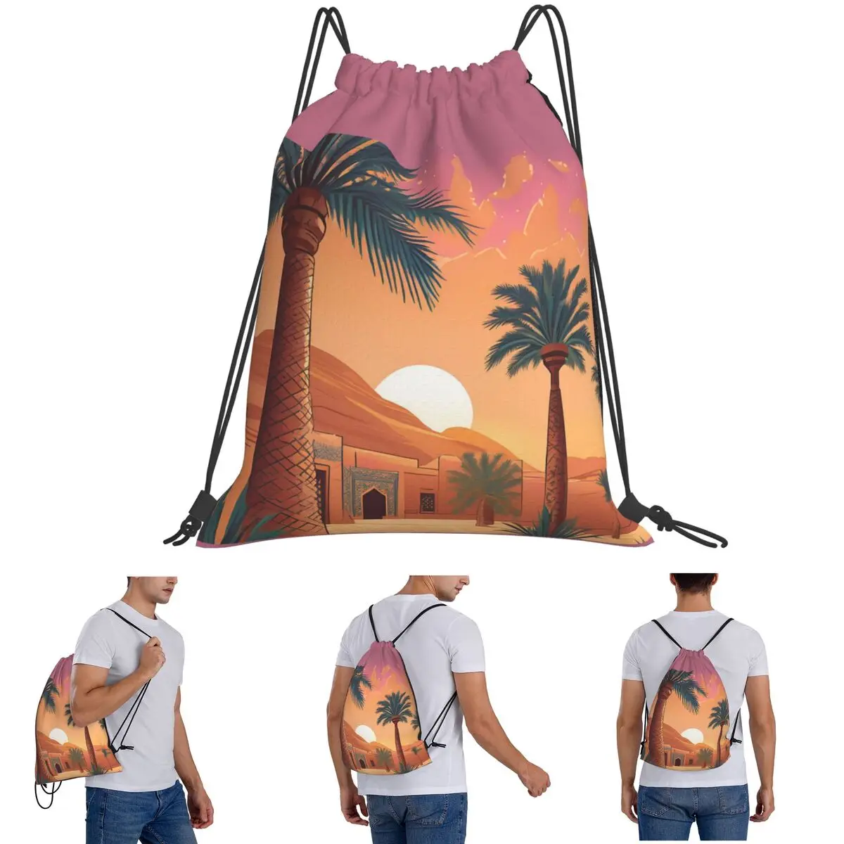 Alola Backpacks Multi-function Drawstring Bags Sundries Bag Book Bags for Travel Students