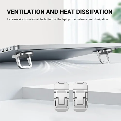 Imagen 2 del producto Soporte de Escritorio para Portátil, Plegable, con Patas de Plástico Ocultas, Mini Soporte Ajustable para Teclado y Portátil