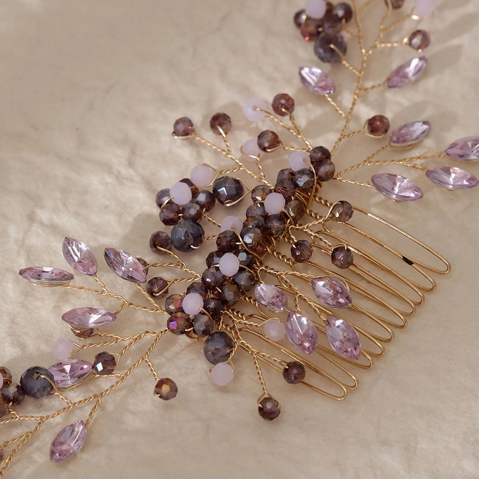 Pettine per capelli in cristallo viola da sposa accessori per capelli con fiore di cristallo da donna adatto per forniture per la decorazione dei