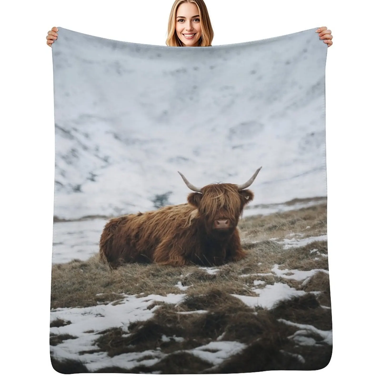 

Highland Cow - Realistic Throw Blanket christmas gifts Cute Baby anime Blankets