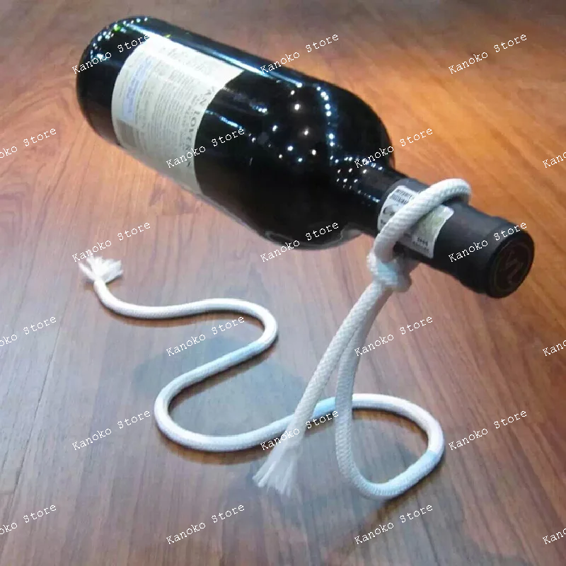 

Personalized and Fashionable Red Wine Bottle Holder, European Style Creative Suspended Rope Wine Rack Ornament