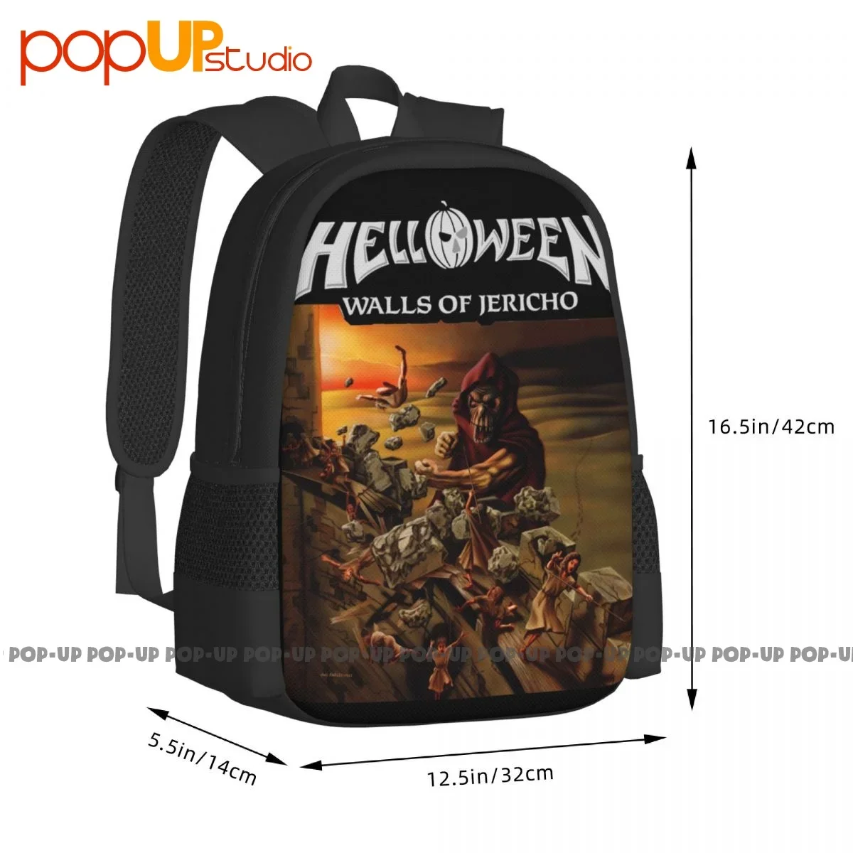 Helloween Walls Of Jericho Album Cover Metal Music Band Backpack Large Capacity Hot Multi-function