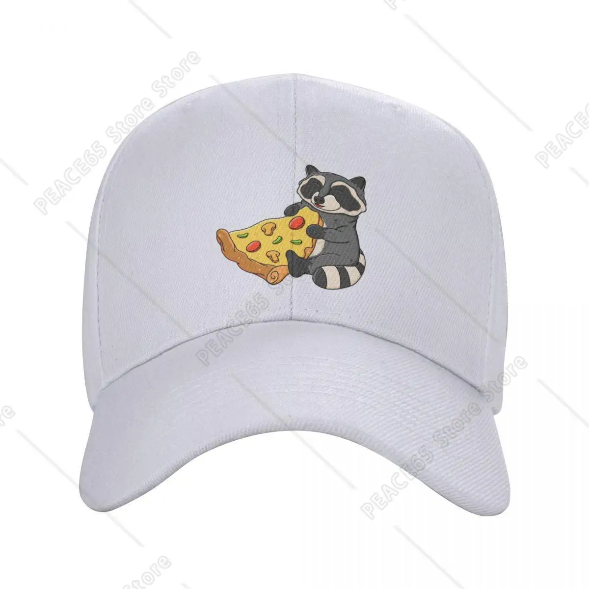 

Cute Raccoon Pizza Cap Baseball Cap Snapback Cap Men Hat Women Pizza Lovers Cap One Size Outdoor Hiking