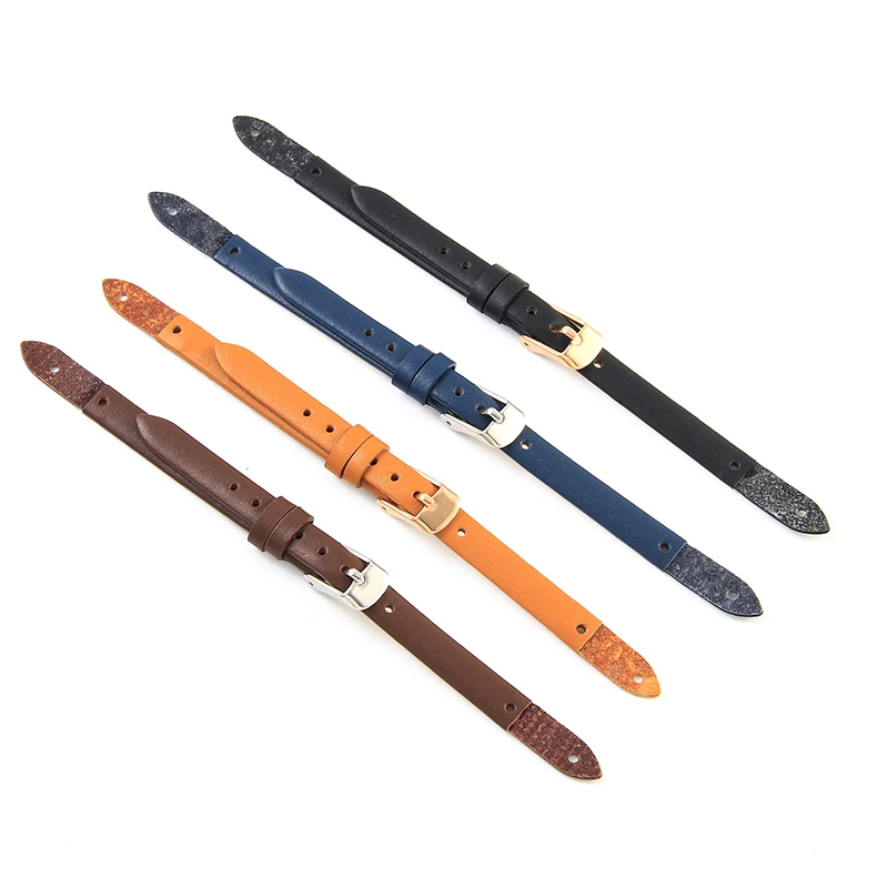 สายนาฬิกาหนังวัวแท้ยืดหยุ่นสบายสำหรับฟอสซิล ES3745 ES3861 ES4026 ES4119สาย Es3565กันเหงื่อขนาด8มม.