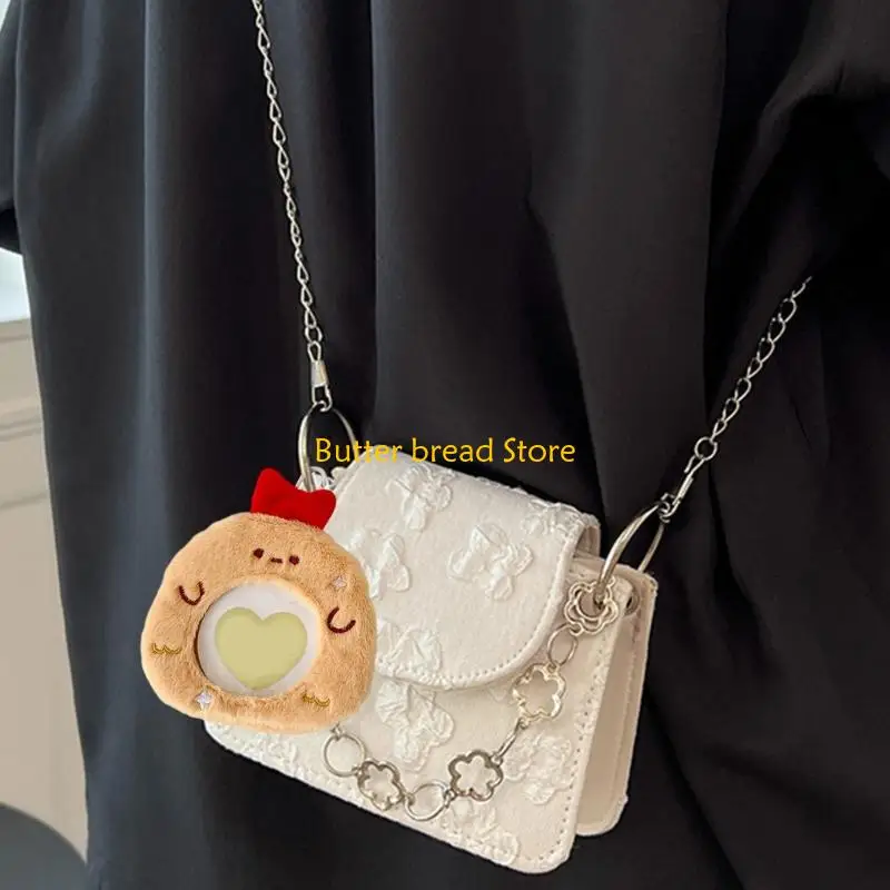W89C Stylish Badge Card Protector Soft Furry Badge Card Case Desk Storage Organiser