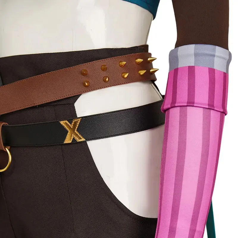 Anime Disguise Arcane Jinx Game LoL Blue and Red Hoodie Set Adult Female Girl Role Playing Party Costume sf/1