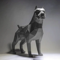 60cm Pit Bull Large Animal Dog Paper Model Home Decor Room Decoration Ornaments 3D Papercraft DIY Toys Pet Model Kit