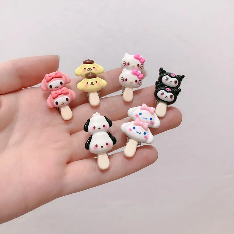 Cartoon Hello Kitty Popsicle Sanrio Hair Clip Cute and Sweet Girl Heart Student Mini Cartoon Liu Seaside Clip Headpiece Clip