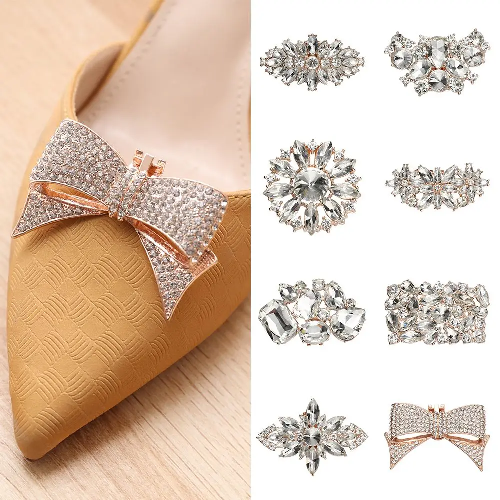 Shoe Clip Wedding Shoes High Heel Women Bride Decoration Rhinestone Shiny Decorative Clips Charm Buckle