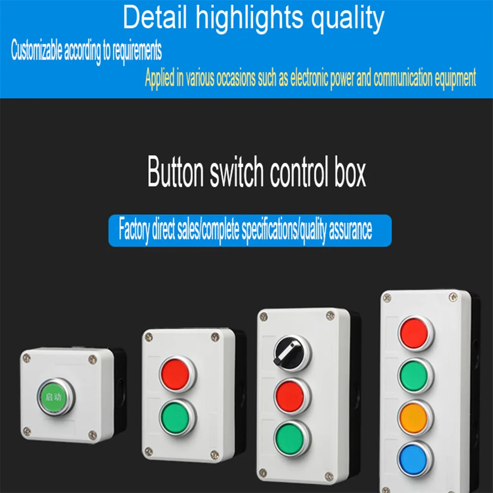 

1PCS XB2 Metal Button Switch Control Box Arrow Emergency Start Stop Industrial Identification Symbol Self Reset Circular