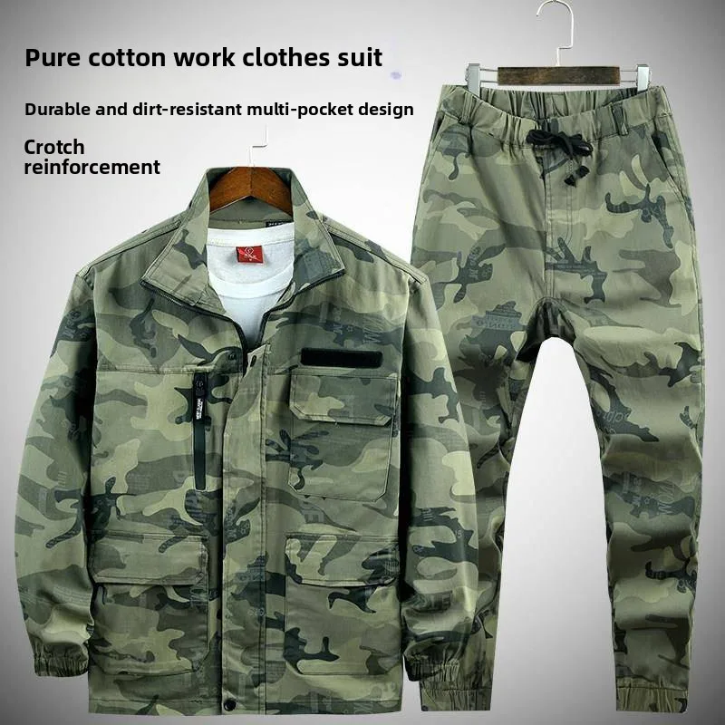 

Pure Cotton Camouflage Workwear Set for Men Resistant to Dirt And Heat Suitable for Construction Sites And Welding