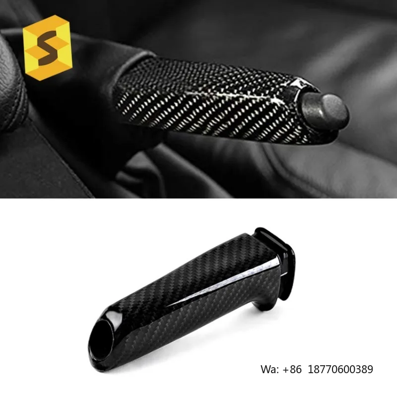 Black Friday Promotion ES N-BMA-017 Real Carbon Fiber Car E81Handbrake Grips Cover for BMW Handbrake Interior Decorative Trim