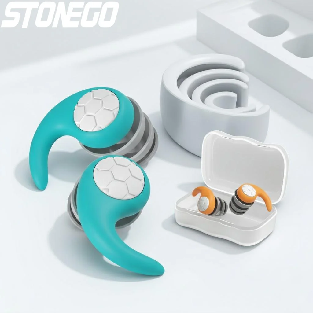 

Triple Layer Silicone Earplugs Noise Cancelling Waterproof for Swimming and Silent Environment Accessories