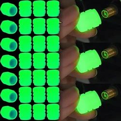 4PCS Car Luminous Tire Valve Cap Motorcycle Bike Wheel Nozzle Night Glowing Fluorescent Decor Tyre Valve Stem Luminous Caps