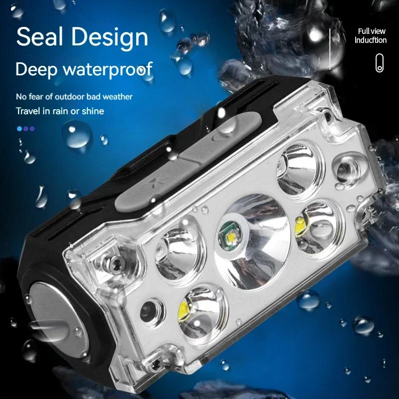 Super Bright LED Headlamp Rechargeable Headlight IR Motion Sensor Head Lamp Waterproof Head Light for Camping Hiking Fishing