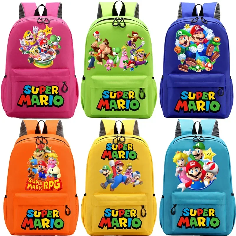 Super Mario Bros Backpacks Women Men Princess Peach Luigi Bag Cartoon Game Character Graphic Print Kawaii Backpack School Bags