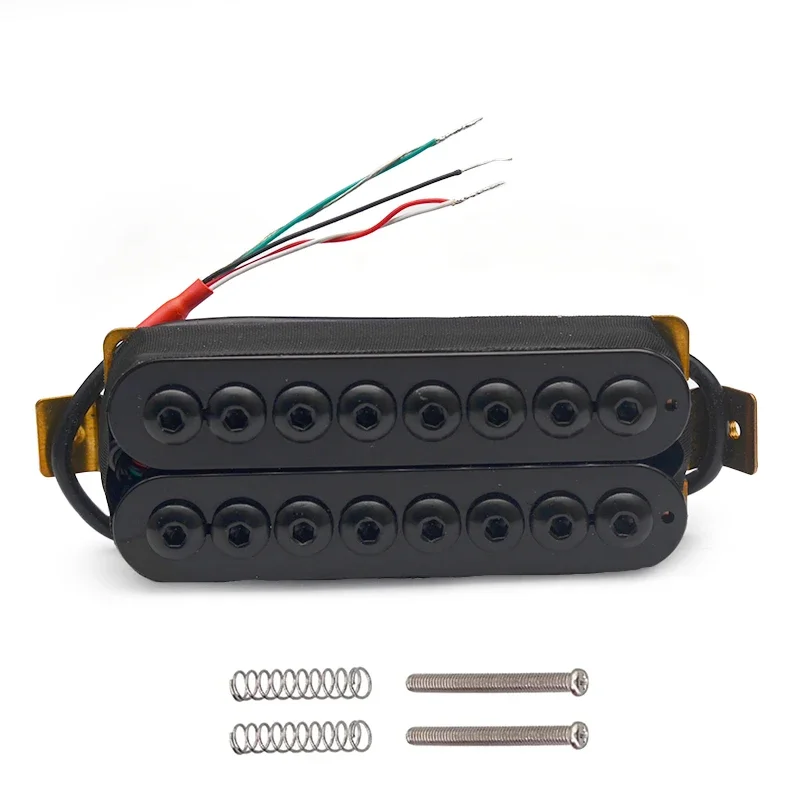 Adjustable Pole Piece 8-String Electric Guitar Humbucker Pickup Coil Splitting Four Conduct with Shield Cable Guitar Parts