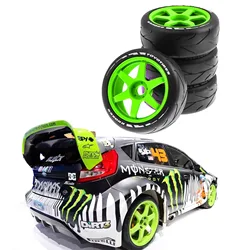 4szt 105mm Gumowa opona Plastikowe koło z adapterem 17mm do 1/8 On Road Rally RV RC Car HSP ZD Racing HPI WLtoys ARRMA