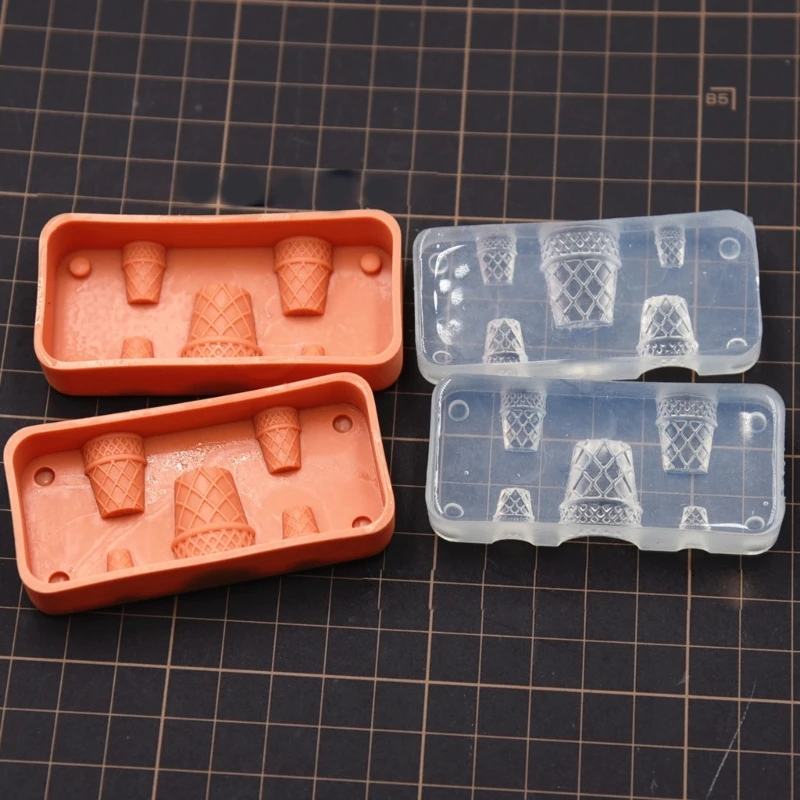 Silicone Ice Cream Cone Mold Candy Toy Moulds Realistic DIY Ice Cream Cone Molds for Baking and Chocolate DIY Crafts Food Mould