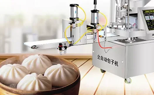 Automatic Momo Baozi Making Machine, Single Hopper Steamed Bun Maker, Dough Filling Wrapper, Commercial Kitchen Equipment