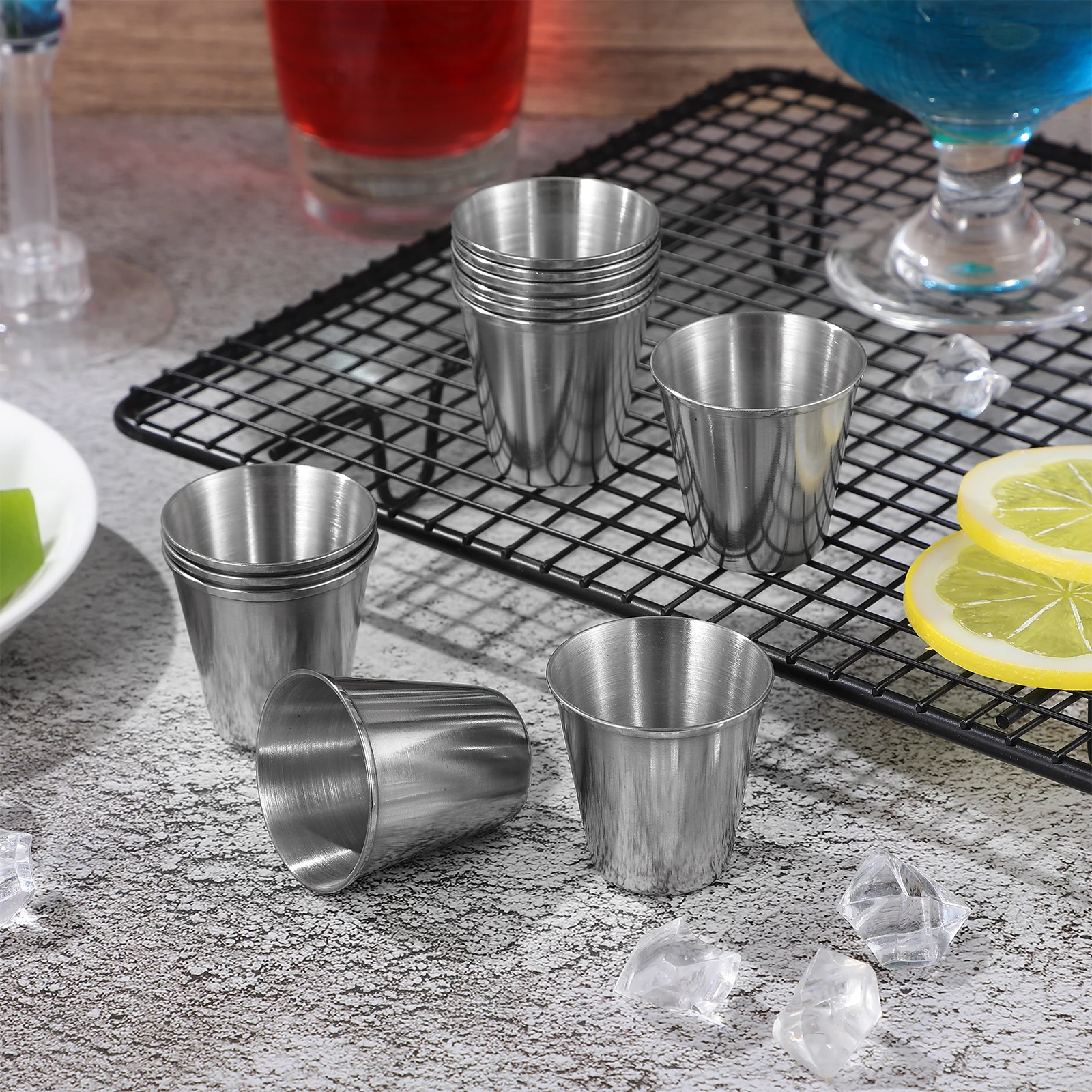 

12pcs Stainless Steel Liquor Cup Anti Rust Insulated Tumbler for Camping Picnic Coffee Whiskey Drinkware