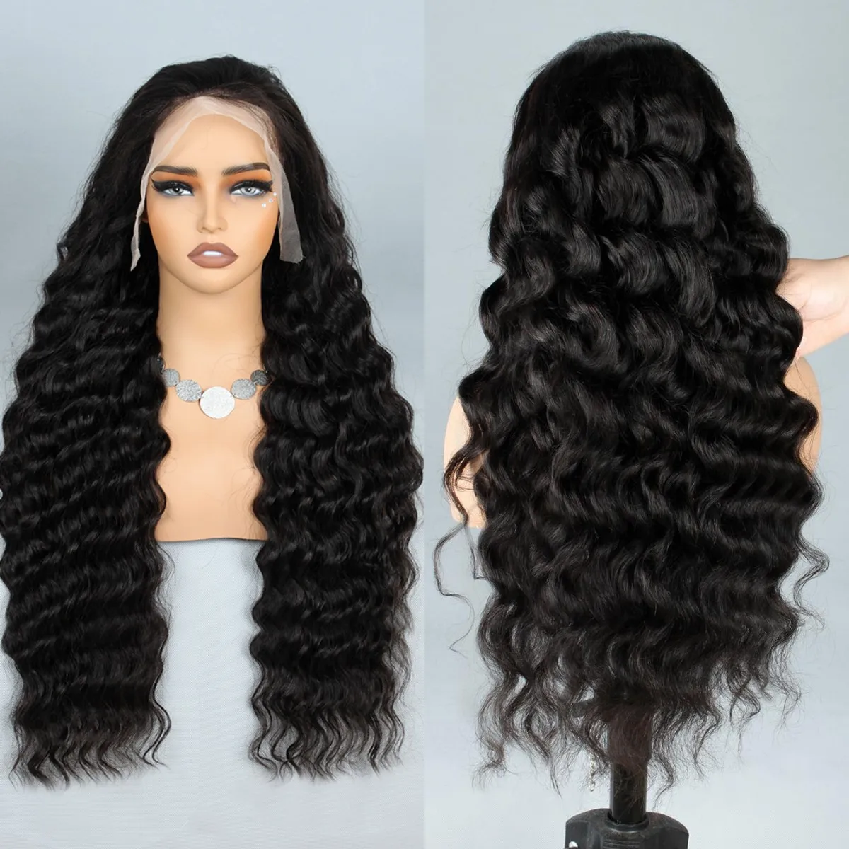 human hair wigs 100% huma hair quality loose deep 13X6 hd lace wig 13x4 human hair Curly wave 30 inch hair wigs for black woman