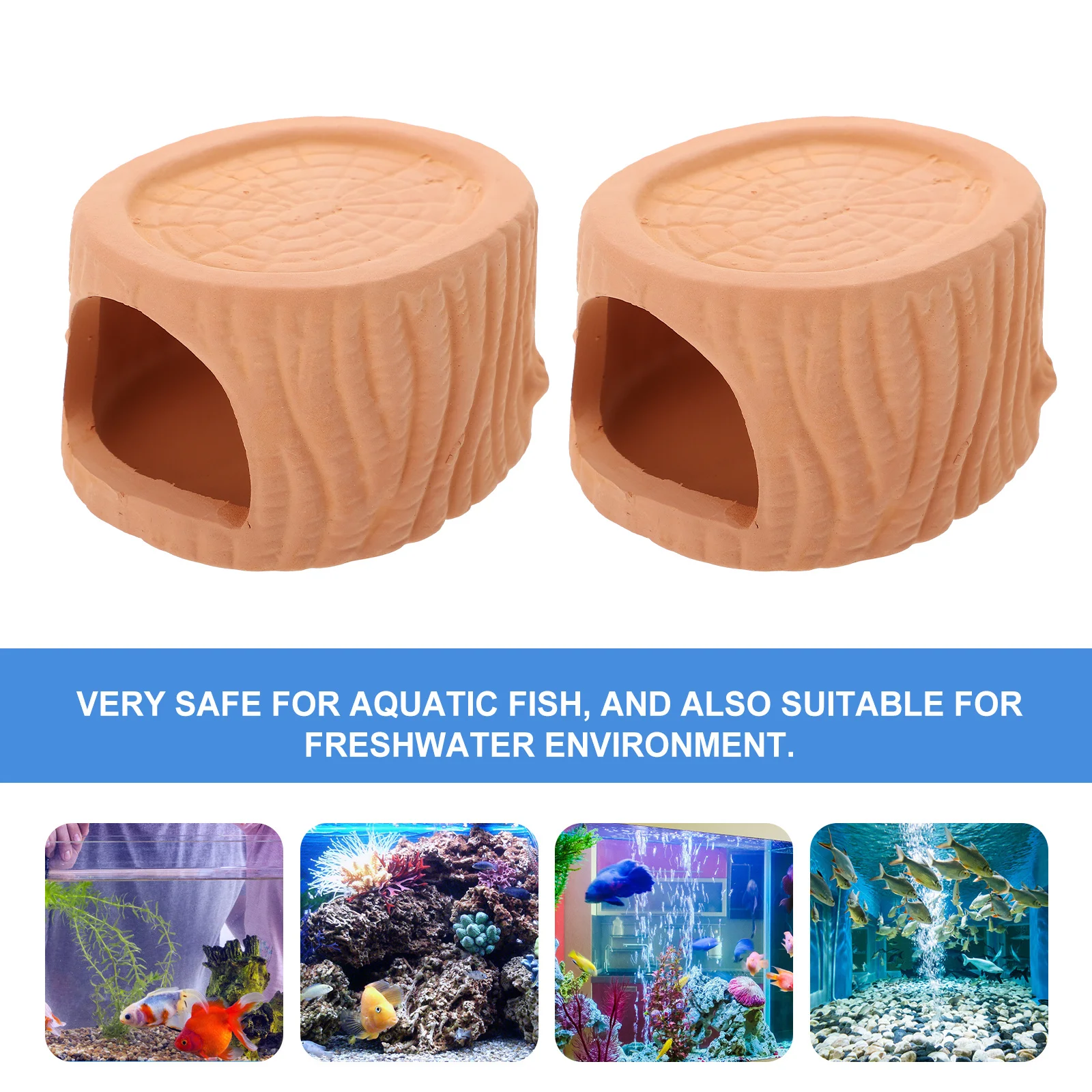 

2Pcs Simulation Stone Cave Aquarium Decor for Fish Tank Landscape Hiding Spot Shelter for Shrimp Small Fish Natural Look Safe