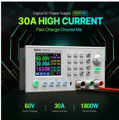 RD Tech RD6030 60 V 30 A DC, einstellbare Abwärtsspannung, geregeltes Tischnetzteil, Abwärtswandler, Batterieladung oder