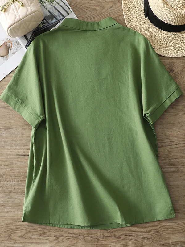 الرجعية كبيرة الحجم المرأة لون نقي الكتان العلوي irt ort Sve رداء علوي غير رسمي الصيف تخفيف الفني فضفاض صالح زر حتى #4