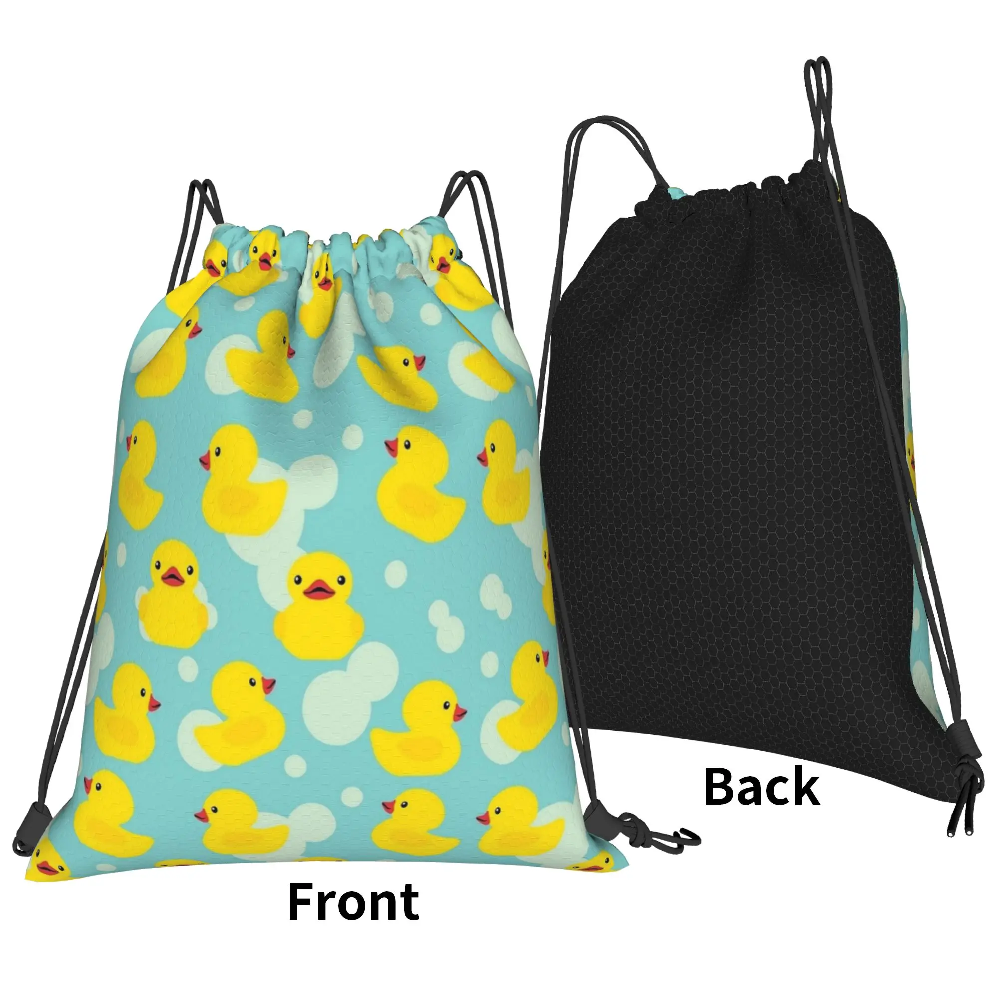 Cute Baby Shower Bathtime Drawstring Backpack Gym Sports Sackpack Water Resistant Yellow Duck String Bag for 36cm (W) x 43cm (H)