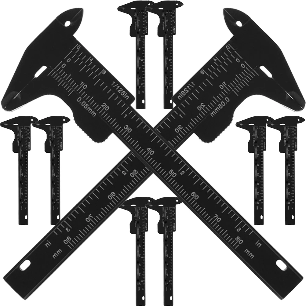 Righello per misurare le sopracciglia portatile da 10 pezzi, calibro in movimento liscio per truccatori, scala facile da leggere, dimensioni ridotte, comodo contenitore