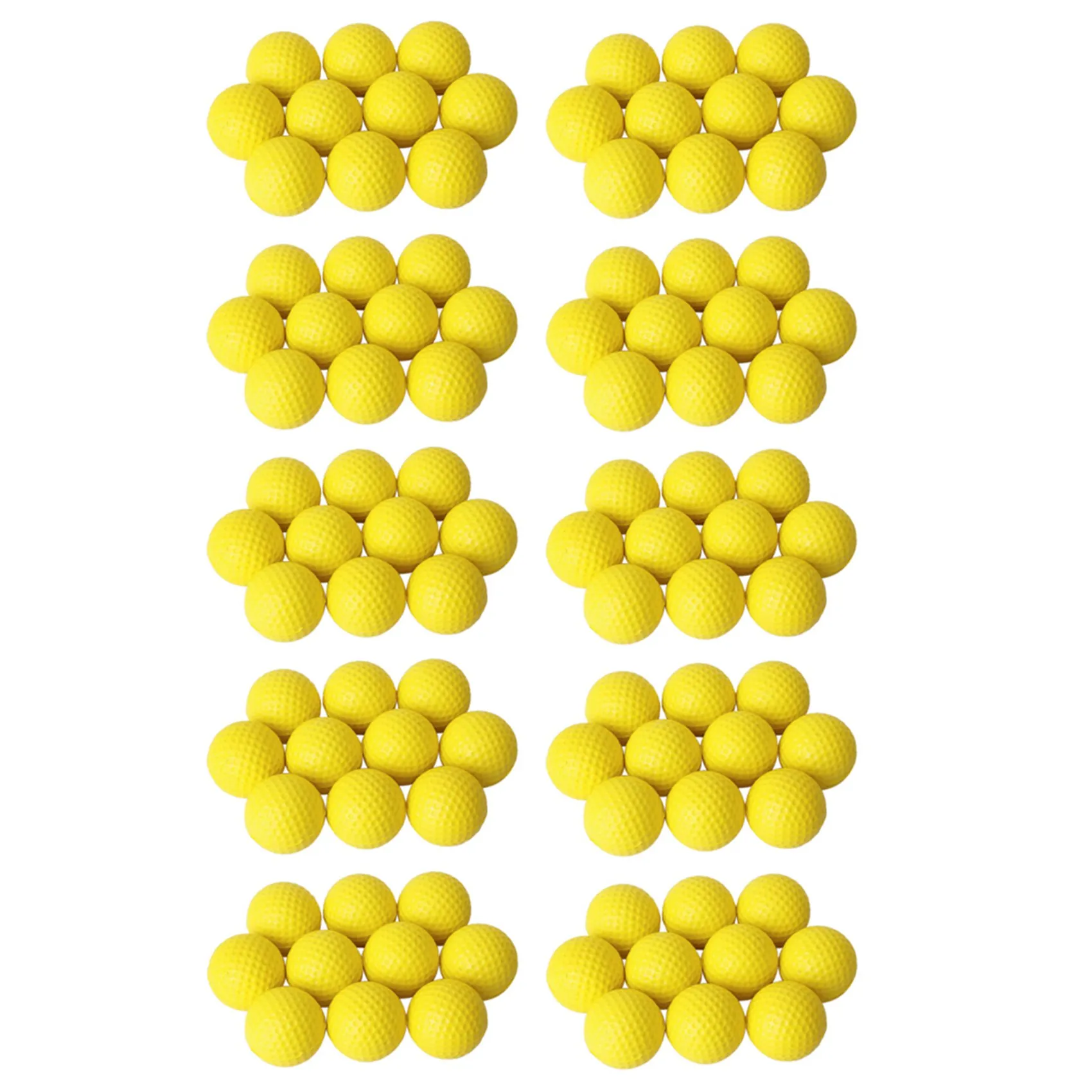 

100Pcs Yellow Soft Elastic Indoor Practice PU Golf Ball-B60B