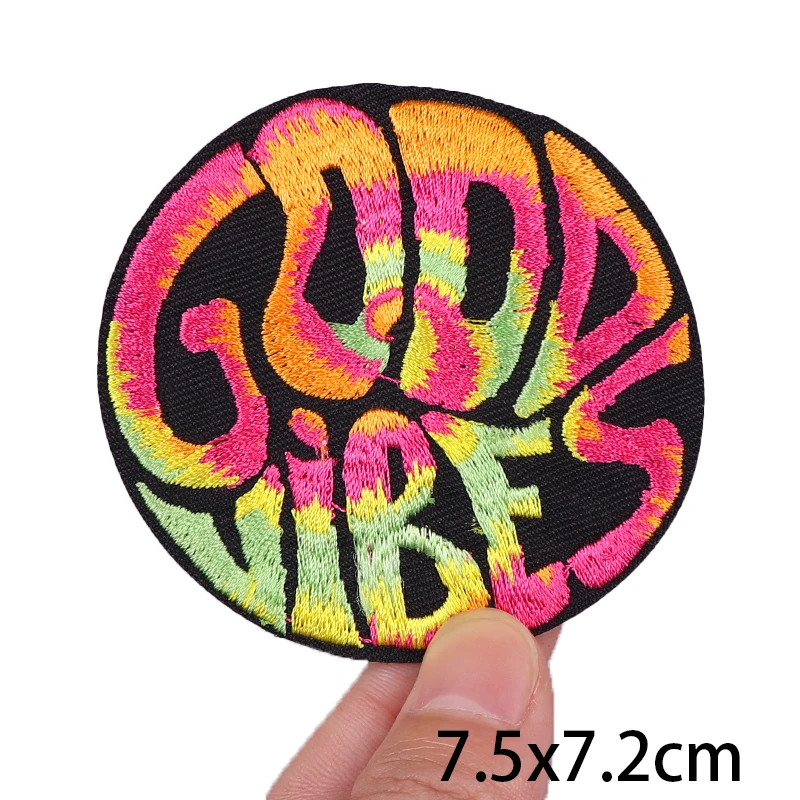 Cartoon Letter Embroidered Patch Stripe DIY Iron On Patches For Clothing Thermoadhesive Patches On Clothes Tape TV Patch Sticker