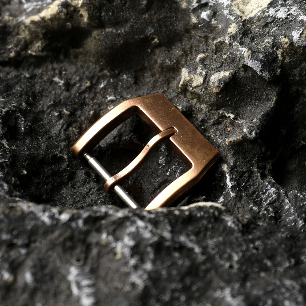 الراقية البرونزية مشبك 18MM خمر الجلود المطاط حزام مشبك، البرونزية النقية، خمر نمط حزام مشبك #2