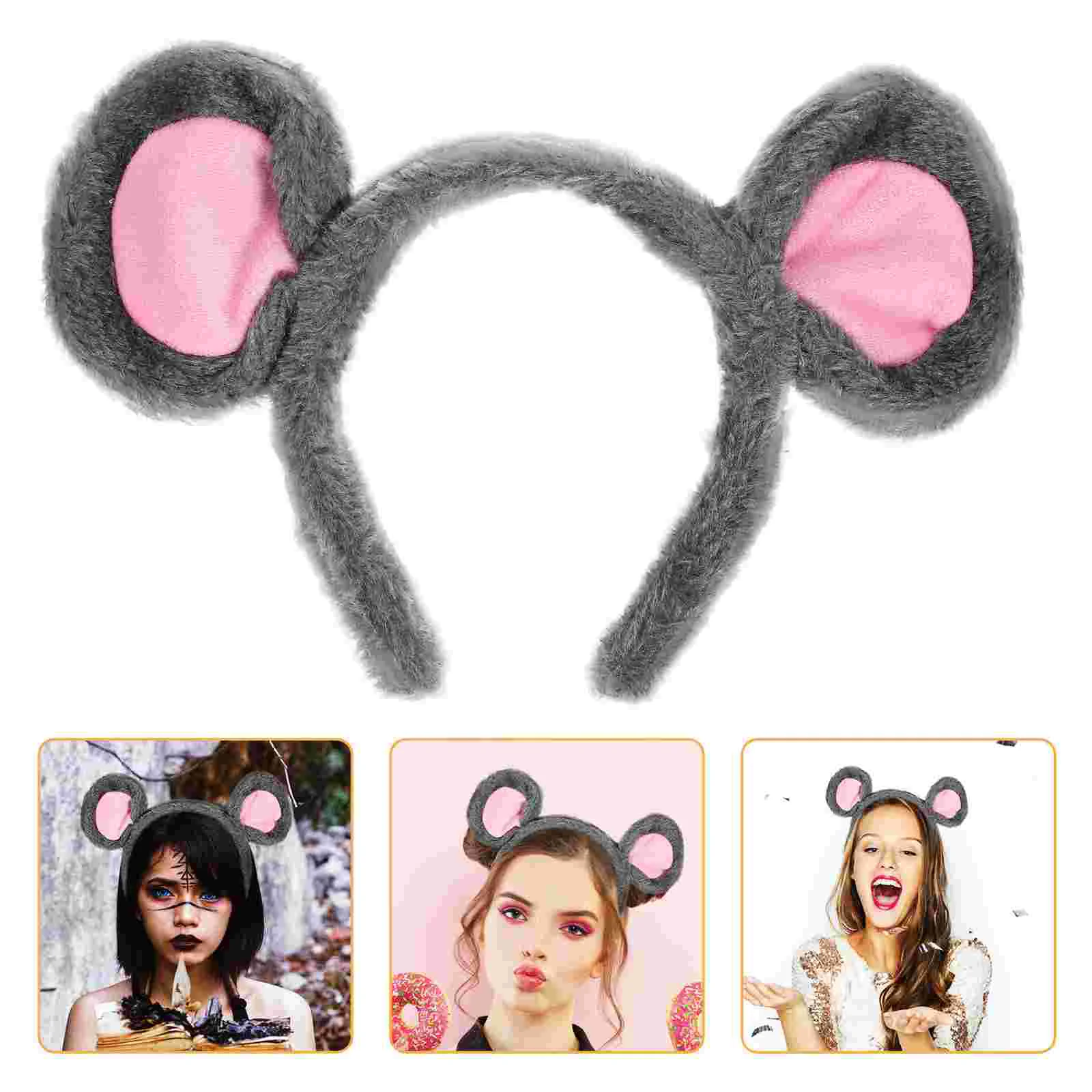 

Rat Ears Animal Headgear Cute Hairband Hat Headband Fabric Cosplay Headbands for Women Child