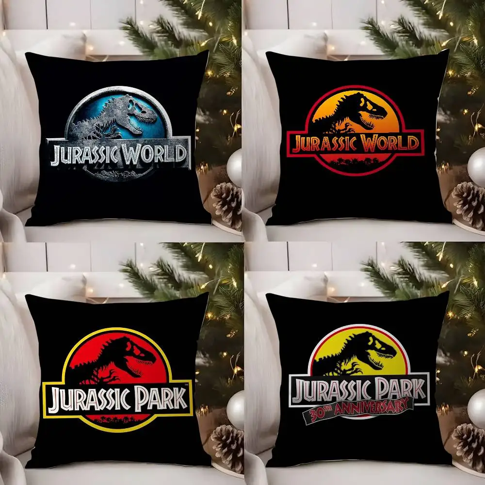 

J-Jurassic World Pillow Case Office Sofa Dorm Chair Back Short Plush Double-sided Printing Home Cushion Cover