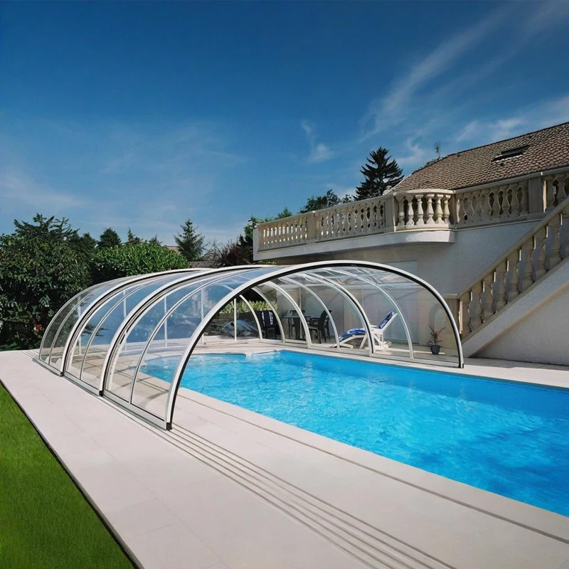 

Outdoor Swimming Pool Covers Smart Retractable Movable Sunroom Pool Screen Enclosurespromote sales