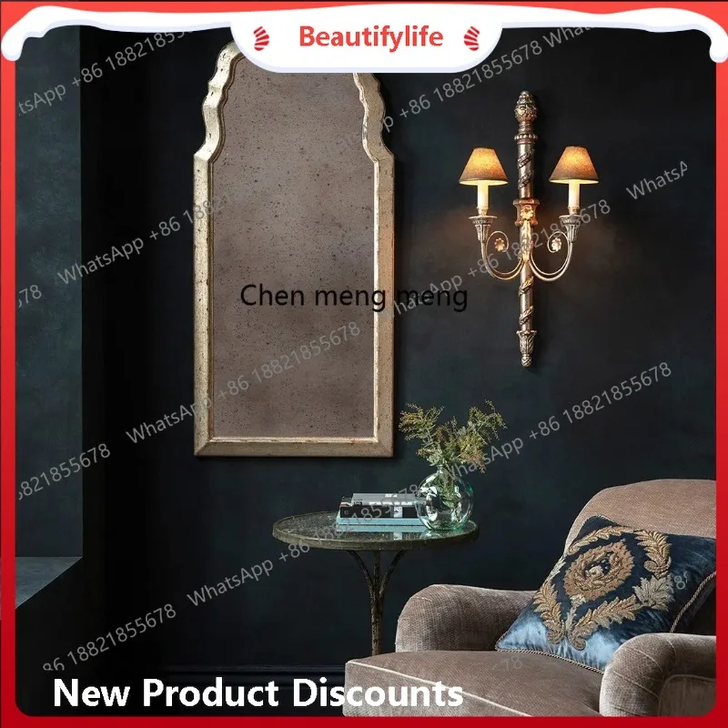 A50 French Irregular Bathroom Mirror Wall Hanging Washstand Dressing Mirror Home Decoration Mirror Bedroom American Retro