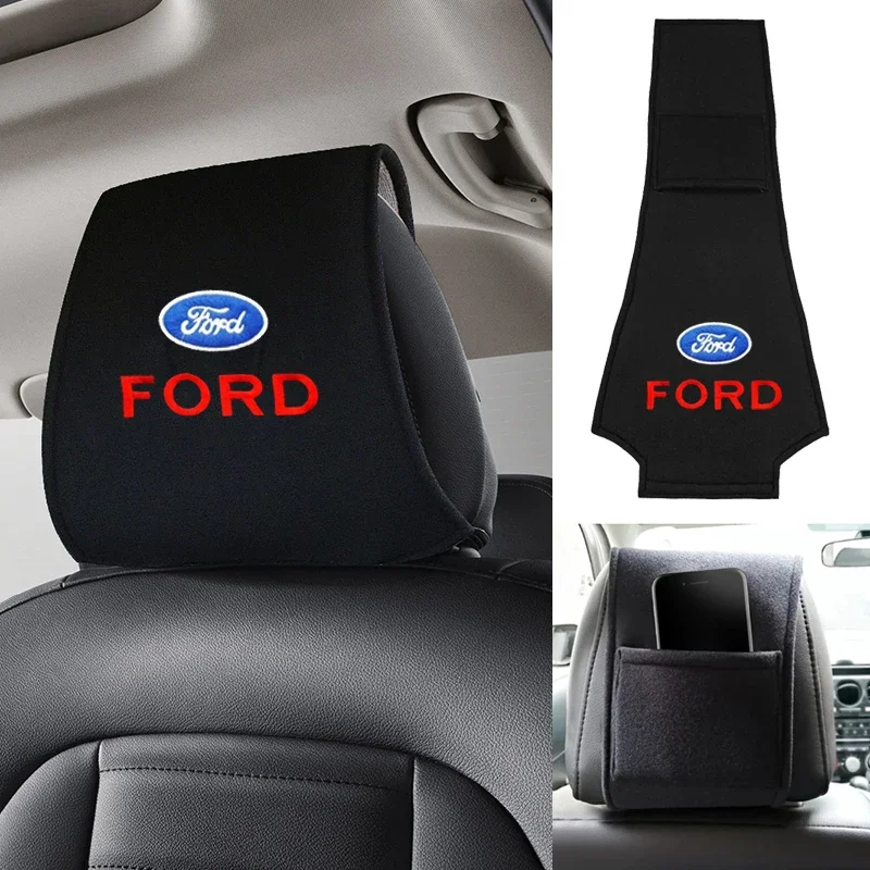 Car Interior Headrest Cover for Ford Explorer GT350 Fiesta F150 Edge Escape Fusion Mondeo Tierra Edsel Escort Taurus Everest