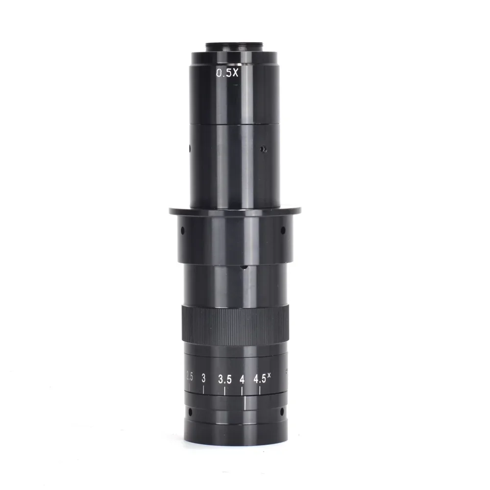 2026 Best Seller New Adjustable 25mm C-mount Lens 4.5X Adapter 180X Magnification Zoom For Industry Microscope Camera Eyepiece M