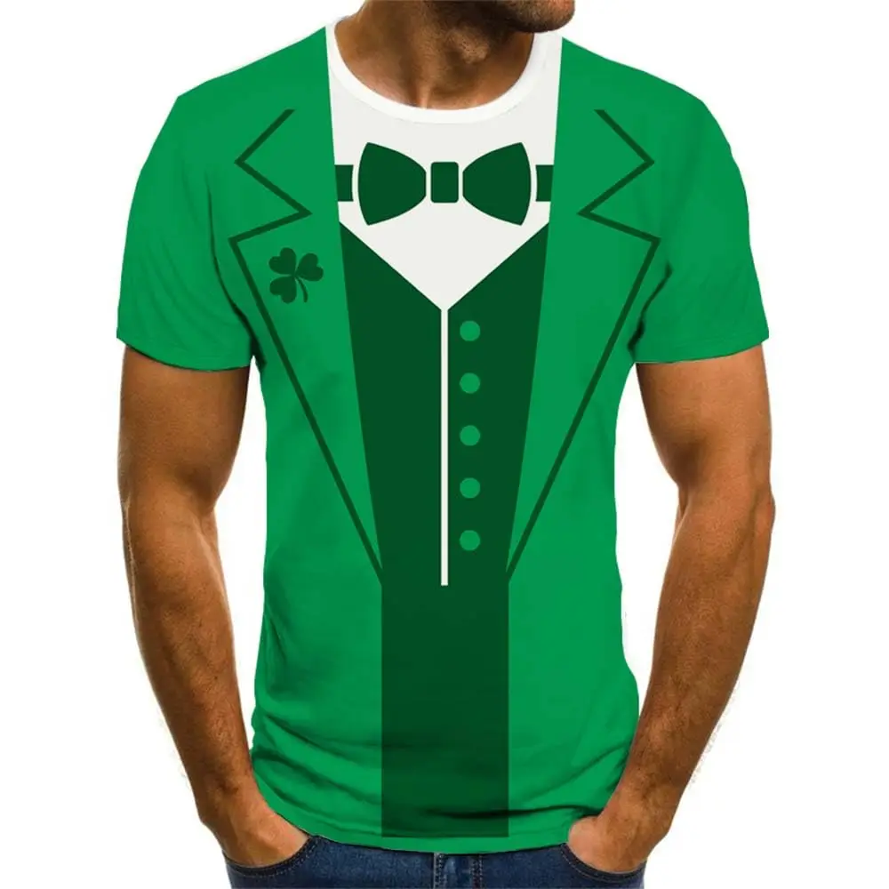 تي شيرت KYKU St Patricks Day للرجال زي Leprechaun زي سهرة أخضر تي شيرت ملابس شامروك الأيرلندية #4