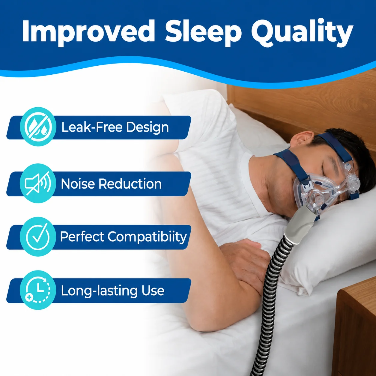 90-Degree Connector Heated CPAP Hose Tube for Air 10 Replacement Heating Tube Easy Storage Flexible Comfortable Installation