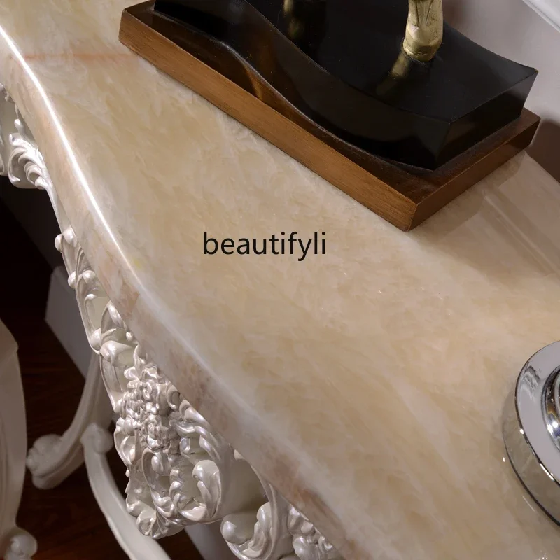 GY-Tables Console de Style Européen, Armoire d'Entrée en Marbre, Rangement de Style Américain T1